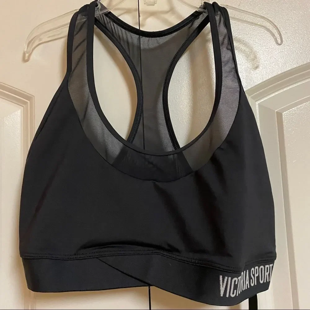 Victoria's Secret Gray Racerback Mesh Sport Bra M